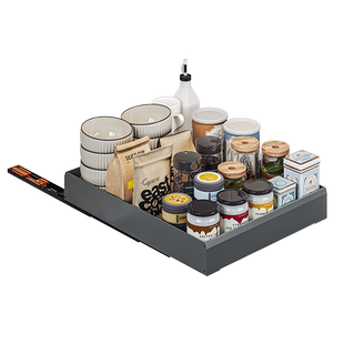 定制拉篮厨房橱柜内置物架转角拉蓝抽屉式超深柜拐角调味料收纳架