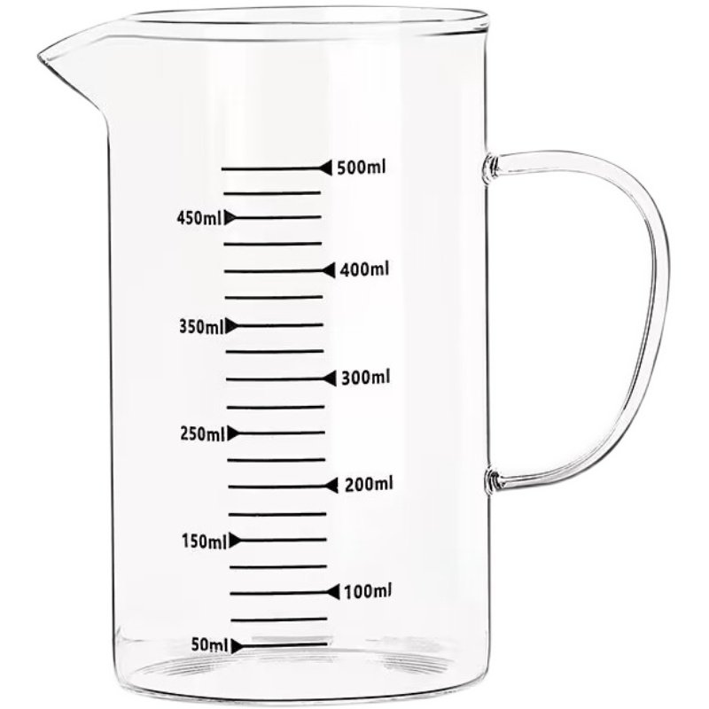 玻璃量杯带刻度大容量厨房用有手柄耐高温烧杯烘烤微波炉牛奶杯子