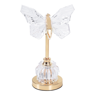 蝴蝶台灯卧室床头柜灯温馨简约现代创意水晶玻璃高级感氛围主卧灯