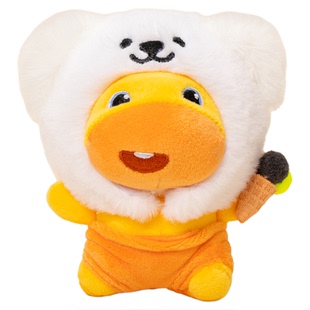 正版水豚噜噜10cm娃衣玩偶公仔挂件钥匙扣头套帽子配饰生日礼物女