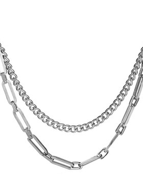 dukato新款钛钢古巴ins锁骨项链