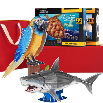 乐立方动物拼装模型儿童生日礼物