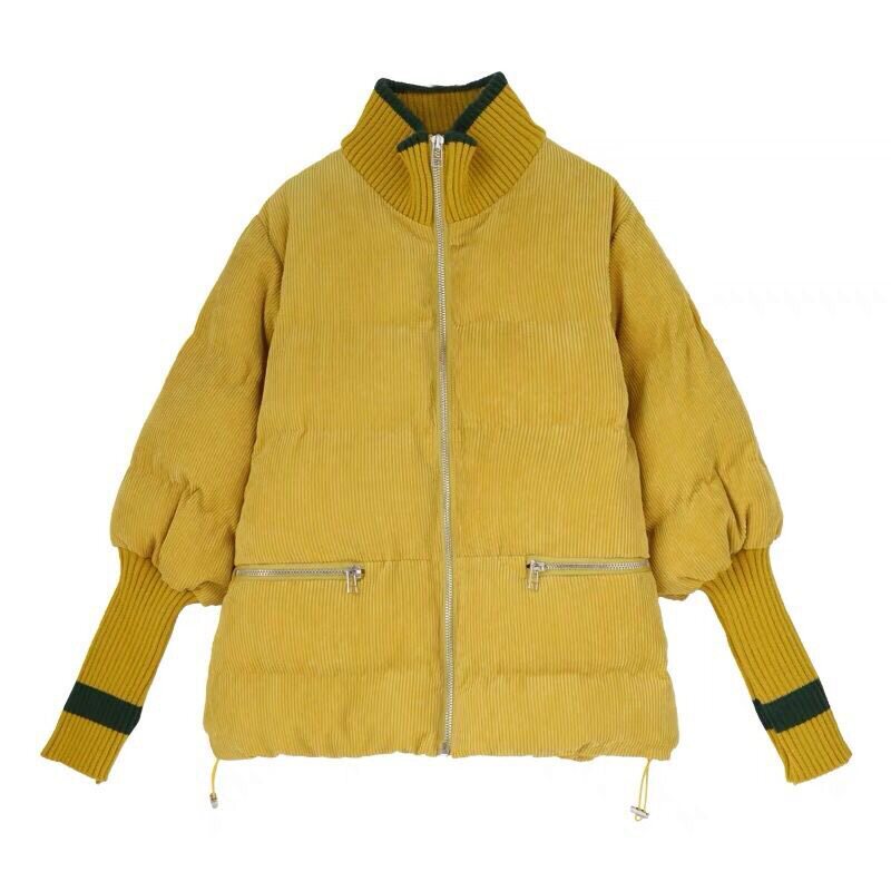 灯芯绒棉服外套女冬短款加厚棉袄棉衣/棉服