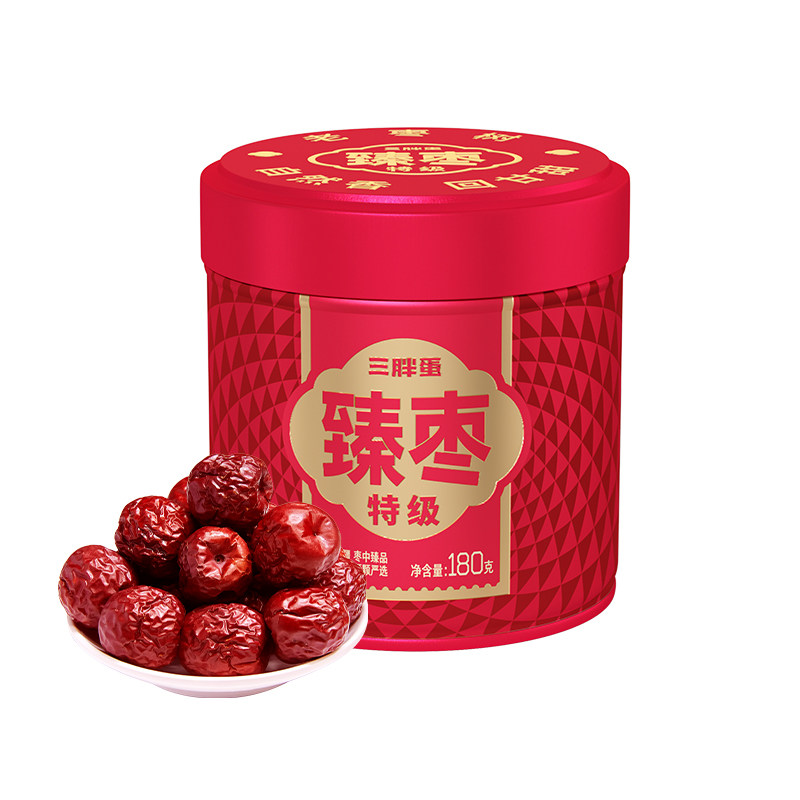三胖蛋臻枣特级红枣180g送礼新疆阿克苏枣干货休闲零食红枣免洗