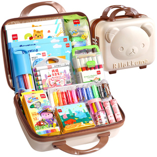 得力文具套装小学生美术学具盒一年级入学必备文具开学文具大礼包幼升小入学礼物幼儿园男孩女孩美术课套装