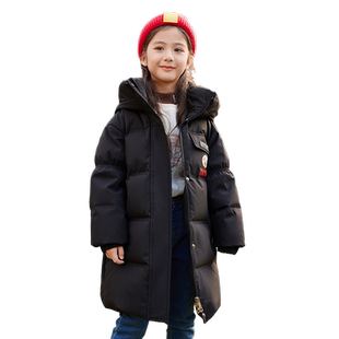 鸭鸭儿童羽绒服女童2025年新款连帽时尚冬装中大童加厚保暖外套潮