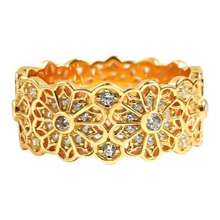 布契风玫瑰花窗925银太阳花排钻戒指食指古法点钻复古宫廷花丝