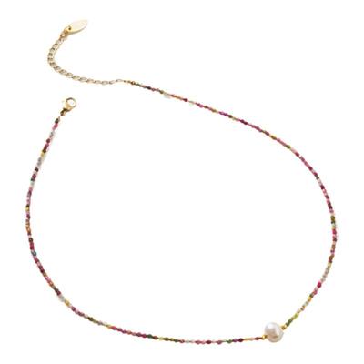 安铂洛利淡水珍珠碧玺女项链