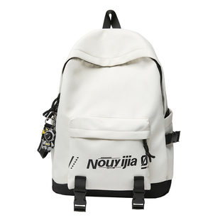 初中女生混的人书包潮酷休闲百搭高中生大容量双肩包结实耐用背包