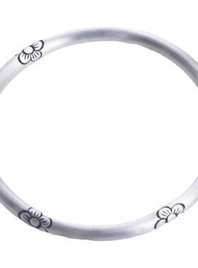 9999纯银闭口梅花手镯女款