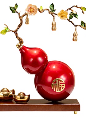 招财福禄金属珐琅彩葫芦摆件