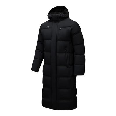 安踏羽绒服中长款连帽防风外套男