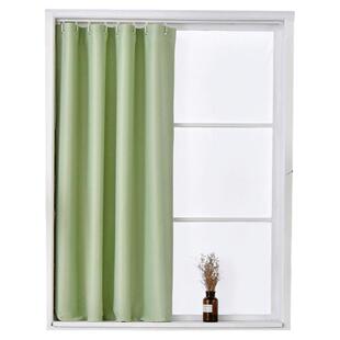 简易遮光布窗帘免打孔粘轨免安装魔术贴轨道出租屋宿舍小飘窗短帘