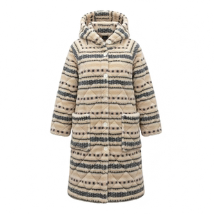 2025冬季中长款三层加绒加厚连帽棉衣可外穿家居服保暖防污女YY01