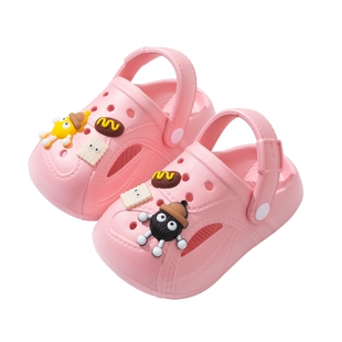 儿童拖鞋夏季男童女童宝宝洞洞鞋室内外居家防滑小孩EVA包头凉拖
