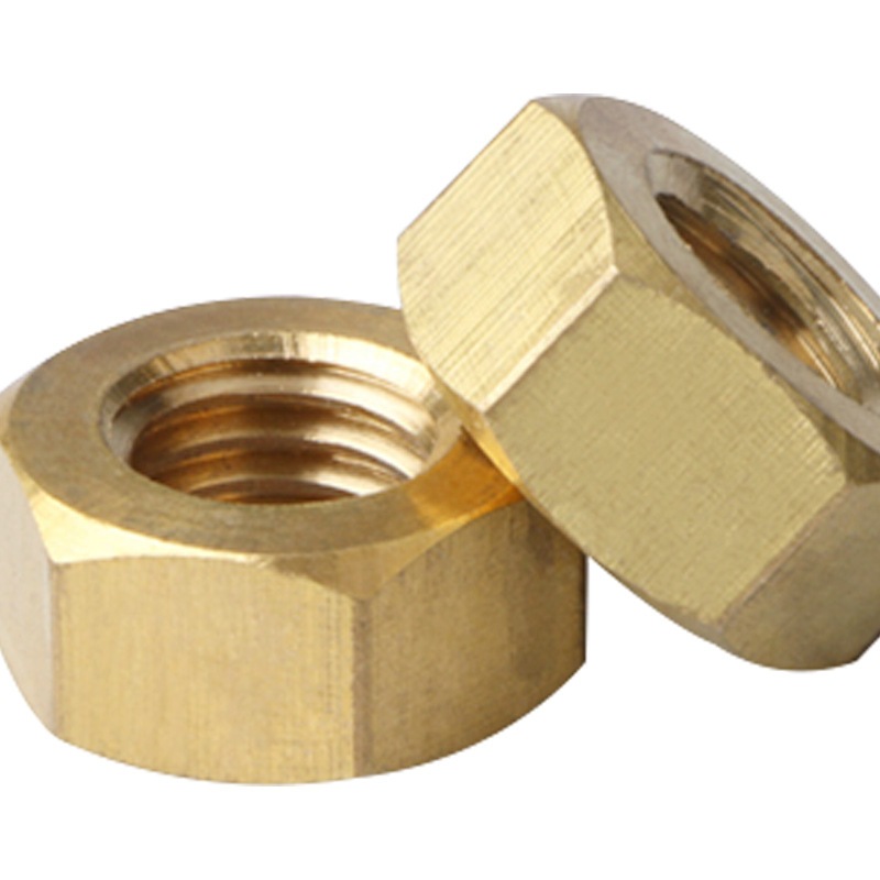 H59外六角铜螺母批发细牙黄铜螺母加厚铜螺丝螺帽M8*1/M10*1