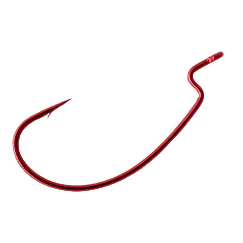 日本DECOY胜一WORM17R/MBL红色宽腹曲柄钩德州路亚软饵软虫钩鱼钩