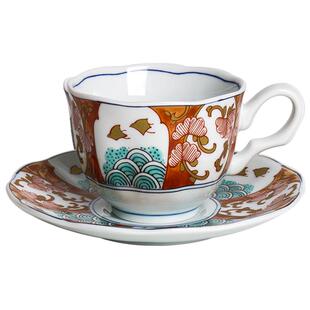 【自营】Bloom日本进口春色满园陶瓷一杯一碟日式复古家用咖啡杯