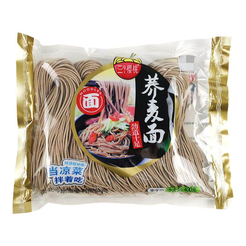 三个樱桃半干湿荞麦面400克*4袋