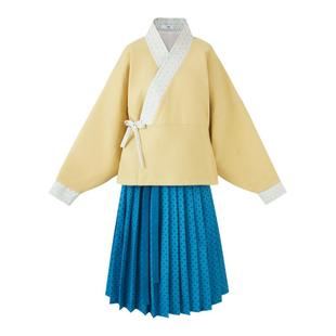 花朝记|岁晚|晋制汉服元素交领上襦中长褶裙双色春秋冬少女日常