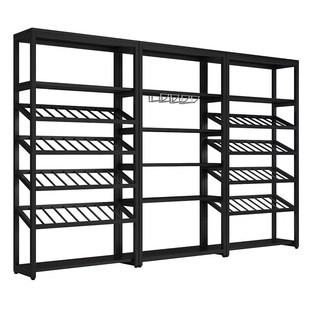 简约铁艺酒架红酒柜多层落地酒吧葡萄酒酒架收纳展示架货架置物架