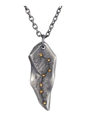 原创设计【北斗七星】项链男女纯银镶24K黄金吊坠纯手工制作挂坠