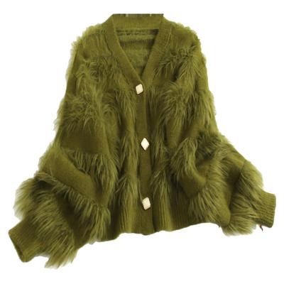 V领针织开衫显瘦长袖加厚女毛衣