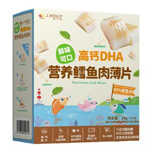 家禾丽鳕鱼肉虾肉薄片非油炸高钙高蛋白DHA 儿童饼干糕点零食脆片