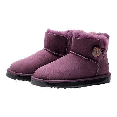 澳洲TASMAN AUS雪地靴女冬季经典加绒保暖一粒扣短靴防滑平底棉靴
