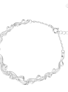 纯银蝴蝶结手链女小众甜美手饰