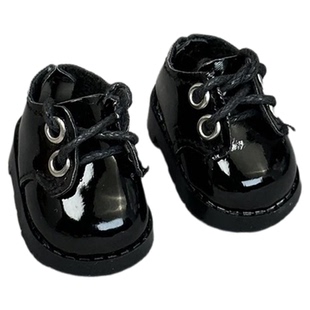 Labubu拉布布坐坐派对黑色皮鞋 8分BJD娃鞋 10CM棉花娃娃挂件娃衣