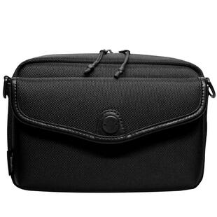 弹道尼龙男士斜挎包磁吸包盖式单肩包休闲小背包横款方形黑色包邮