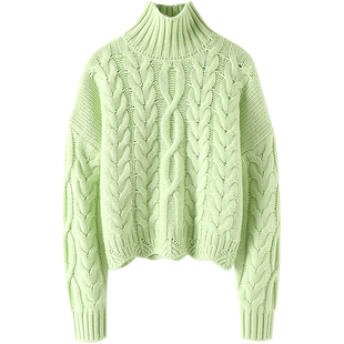 太好看了~巨美气质！！重磅加厚高领羊绒衫女纯羊绒毛衣套头宽松