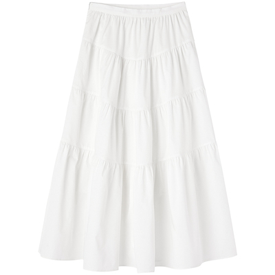 高级感醋纤层次拼接A字半身裙