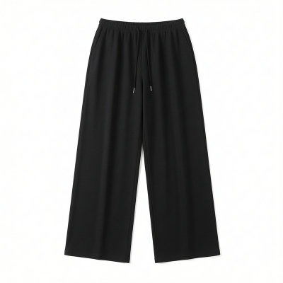 Casual wide leg pants for women 休闲宽松抽绳运动纯色阔腿裤女