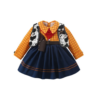 D.Bkyer女童胡迪公主裙玩具总动员cos巴斯光年万圣节儿童服装生日