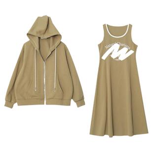 2026春款胖莹莹大码女装胖MM休闲显瘦吊带裙卫衣套装连衣裙时尚潮