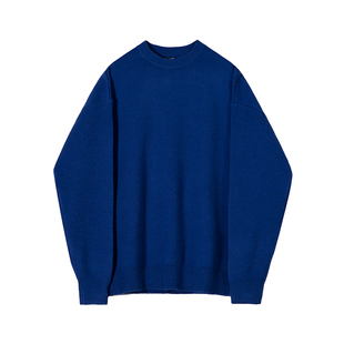 MRCYC马海毛圆领毛衣男士秋冬季韩系宽松纯色针织衫保暖线衣外套