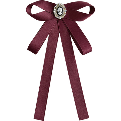 学士服毕业照领结蝴蝶结酒红色新