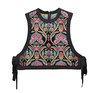 原创马夹新中式国风双面穿马甲老钱风女装百搭新款复古提花织锦缎