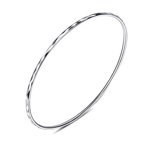 Pt．Charm铂金手镯 pt950白金女款菱形车花时尚镯子手环白金正品