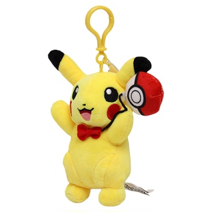 正版 宝可梦 皮卡丘 毛绒挂件 气球开心派对 书包挂件钥匙扣 礼物