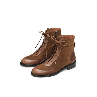 Patricia/帕翠亚西班牙原产2024秋冬休闲舒适平底系带马丁靴82364