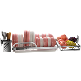 免打孔碗架沥水架壁挂式晾碗筷放碗碟置物架厨房窗台窗户收纳架