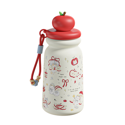 恒度苹果小猫保温杯女高颜值水杯