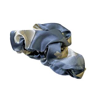 【3件8折】真丝夏季抓夹高级感鲨鱼夹蓝色花朵发夹女2026新款高端