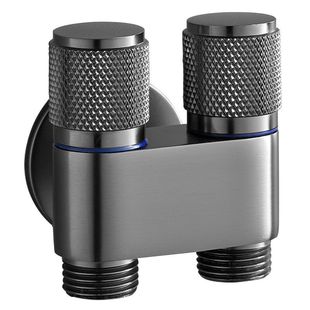 全铜一分二水角阀一进二出三通分水阀双出水三角阀双头双控双开关