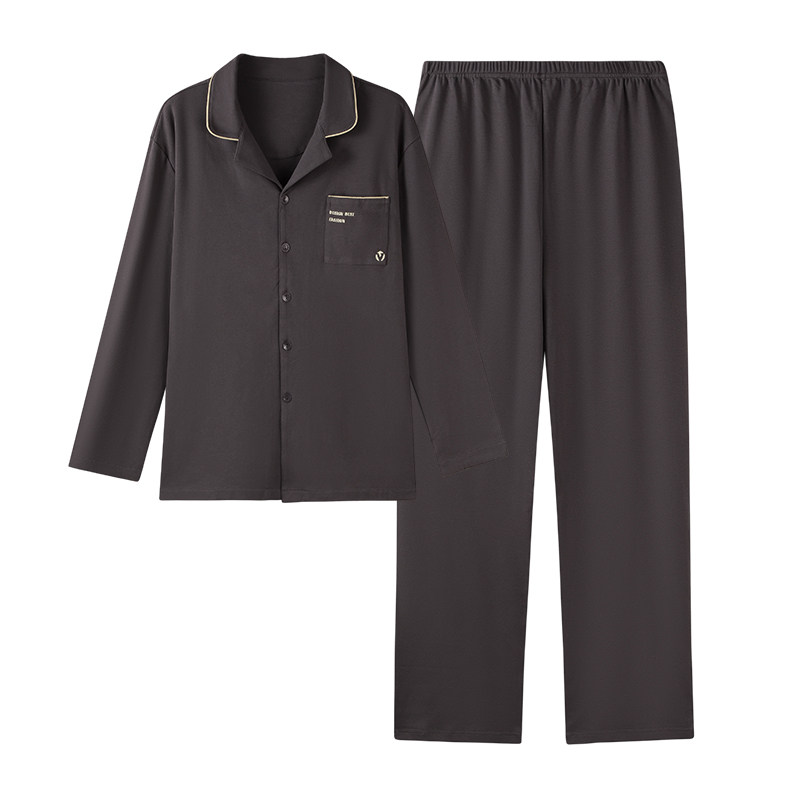 卡之恋纯棉加厚睡衣男春秋冬长袖