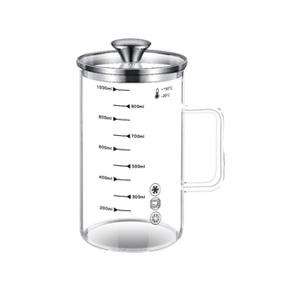 玻璃杯大容量1000ML果茶杯刻度牛奶水杯家用男女生办公室喝水杯子