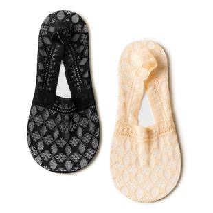 船袜女防滑脱不掉跟夏季浅口隐形袜底高跟鞋蕾丝袜子女春夏天薄款